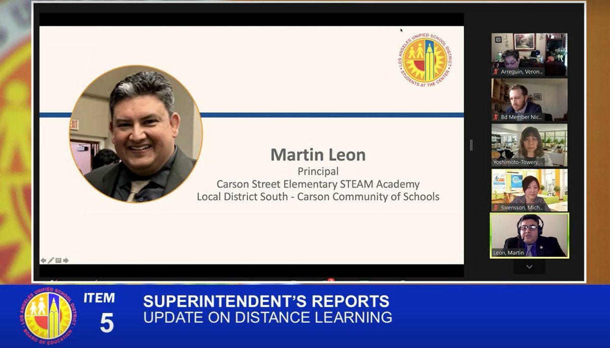 LAUSD_EdTech's tweet photo. This morning, Principal Leon & @MichelleSwenss1 from @CarsonSteam were featured speakers at today's @LASchools Committee of the Whole session to discuss their 21st century successes, especially as being #DigCitLeaders. https://t.co/AlpCofQYGf