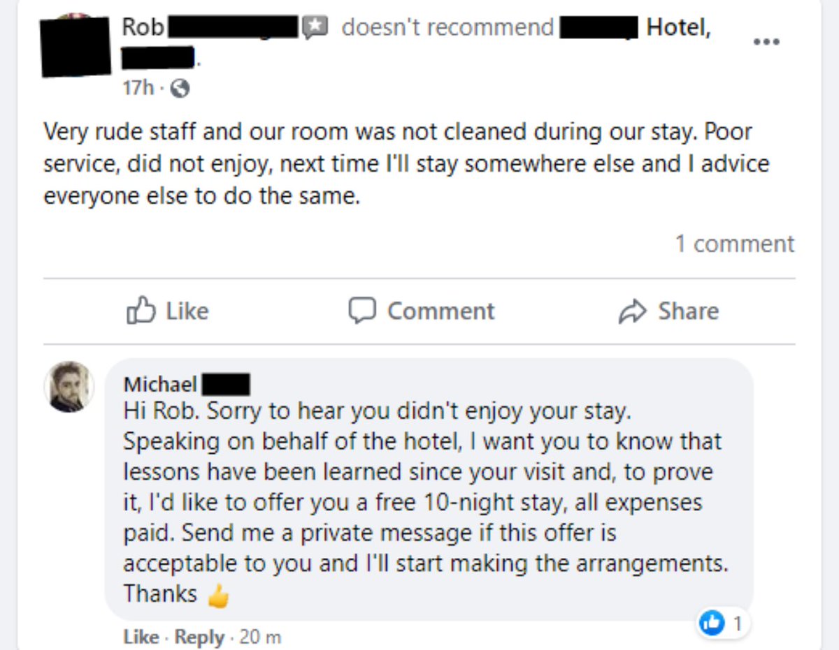 Michael1979's tweet photo. Almost befriended a man on Facebook who was unhappy with his hotel stay but he suddenly talking to me :( https://t.co/5NpQ8gSynz