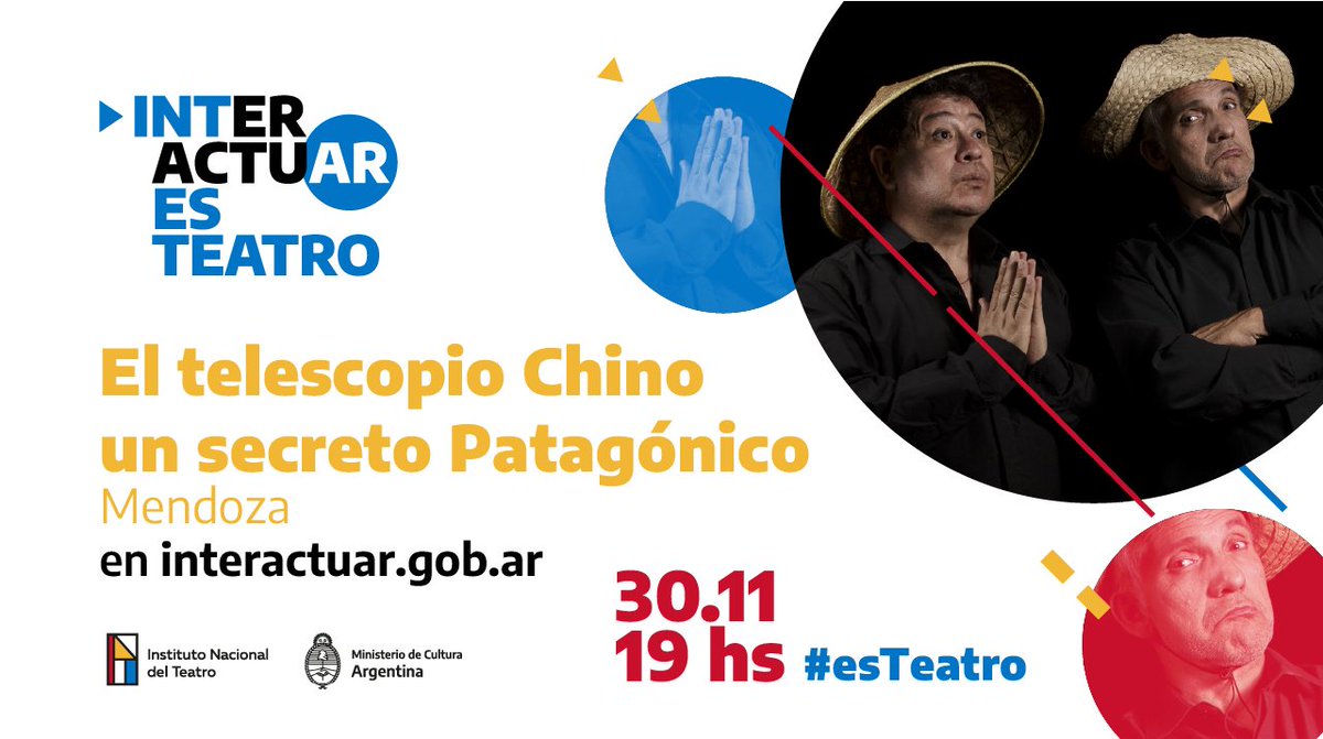 inteatro_ar's tweet photo. 📢 #DíaNacionalDelTeatro 📢
El 30/11 también se lanzará #interactuAR, la nueva plataforma del INT que servirá de base para transmitir y compartir contenido teatral en formato audiovisual. 

🗓️ Ese día compartiremos estas obras 👇 https://t.co/odp9QtPfBh