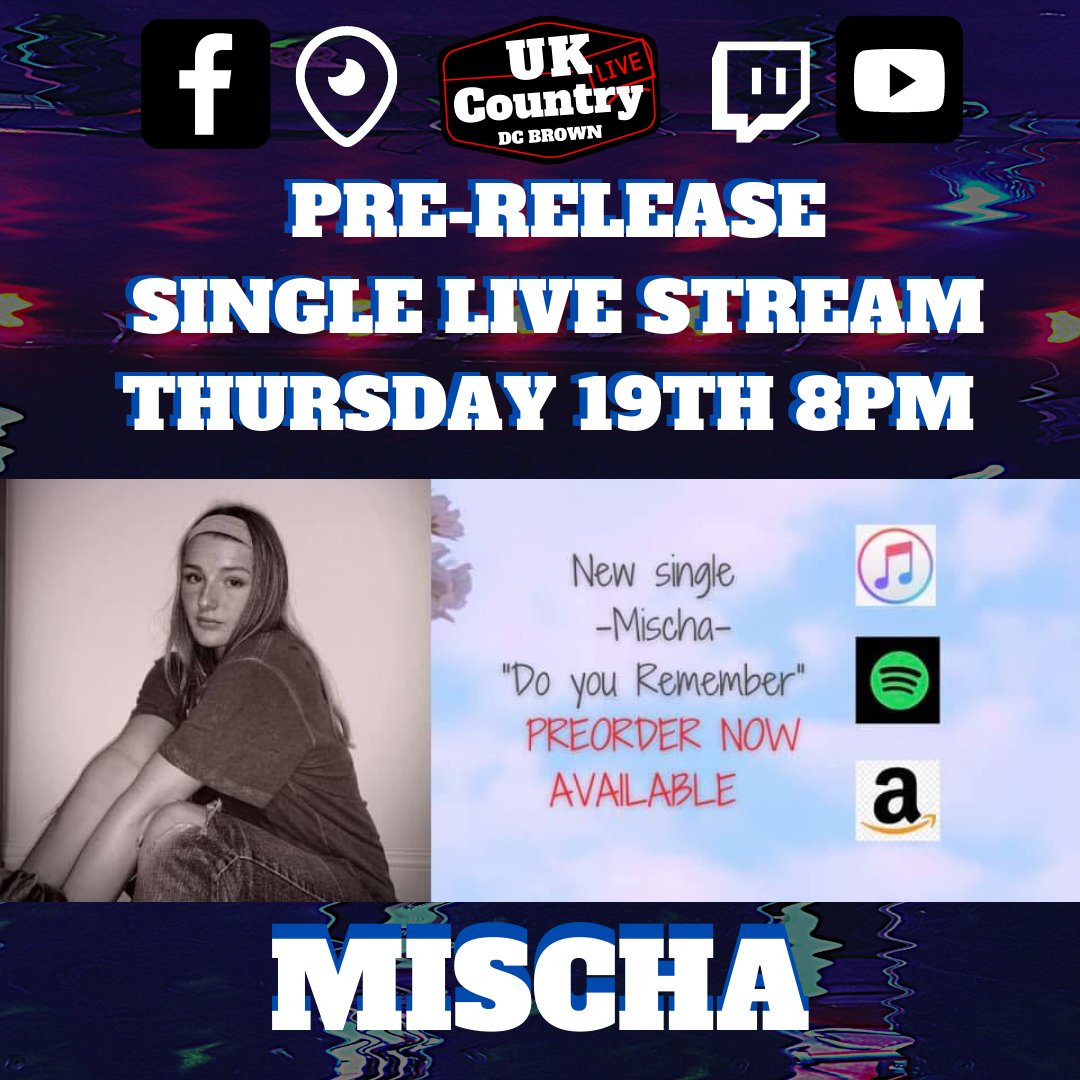 DCBrownLive's tweet photo. Caught the outstandly talented @MischamusicUk playing along side @JoeyClarkson @HalleKearns few weeks ago? 

Catch her this Thursday night at 8pm playing a special pre-release Live stream on the eve of her debut release 

👉Pre order now Do You Remember 
https://t.co/fOK9oyJWK3 https://t.co/DPyoGOFuMO