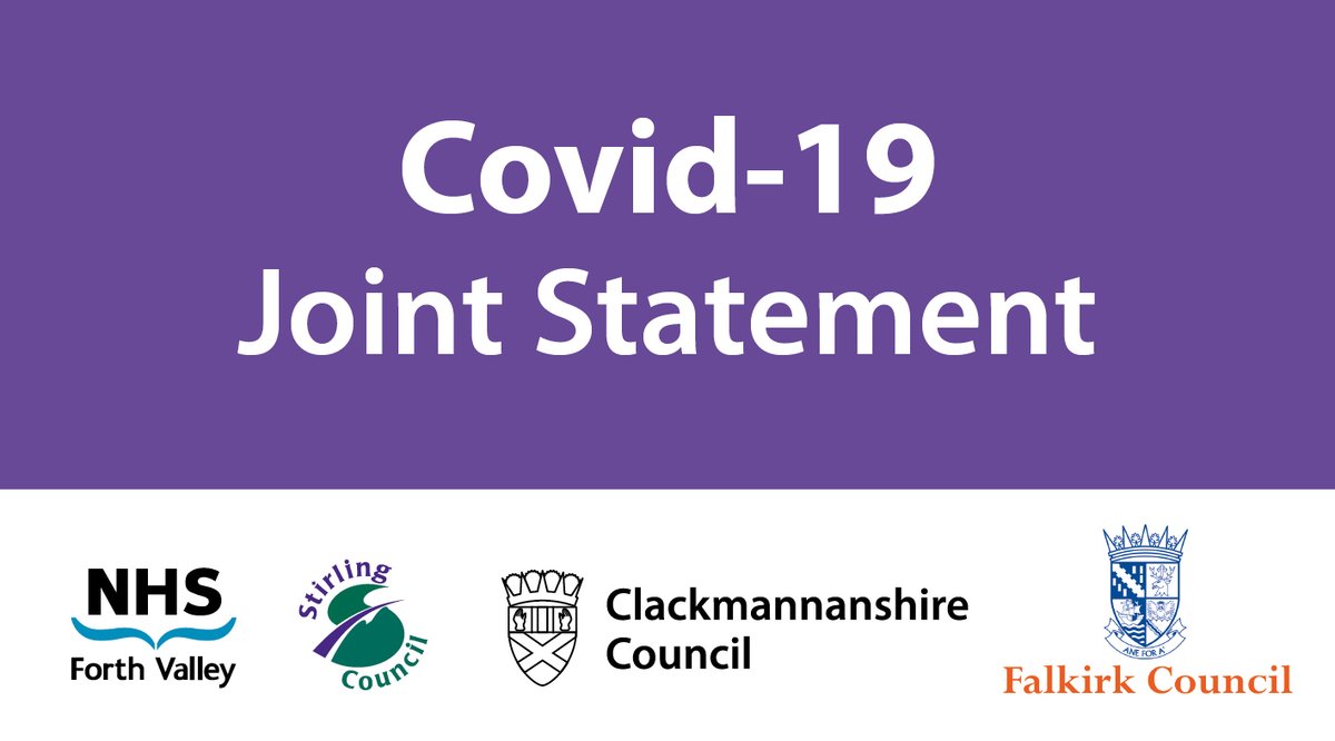 StirlingCouncil's tweet photo. Joint Statement from #Stirling Council, @falkirkcouncil  @ClacksCouncil  @NHSForthValley  after #Stirling is placed in #Level4

FULL STORY: 🔗👉https://t.co/GXcKUG4wxd https://t.co/Kfkcu9DDXU