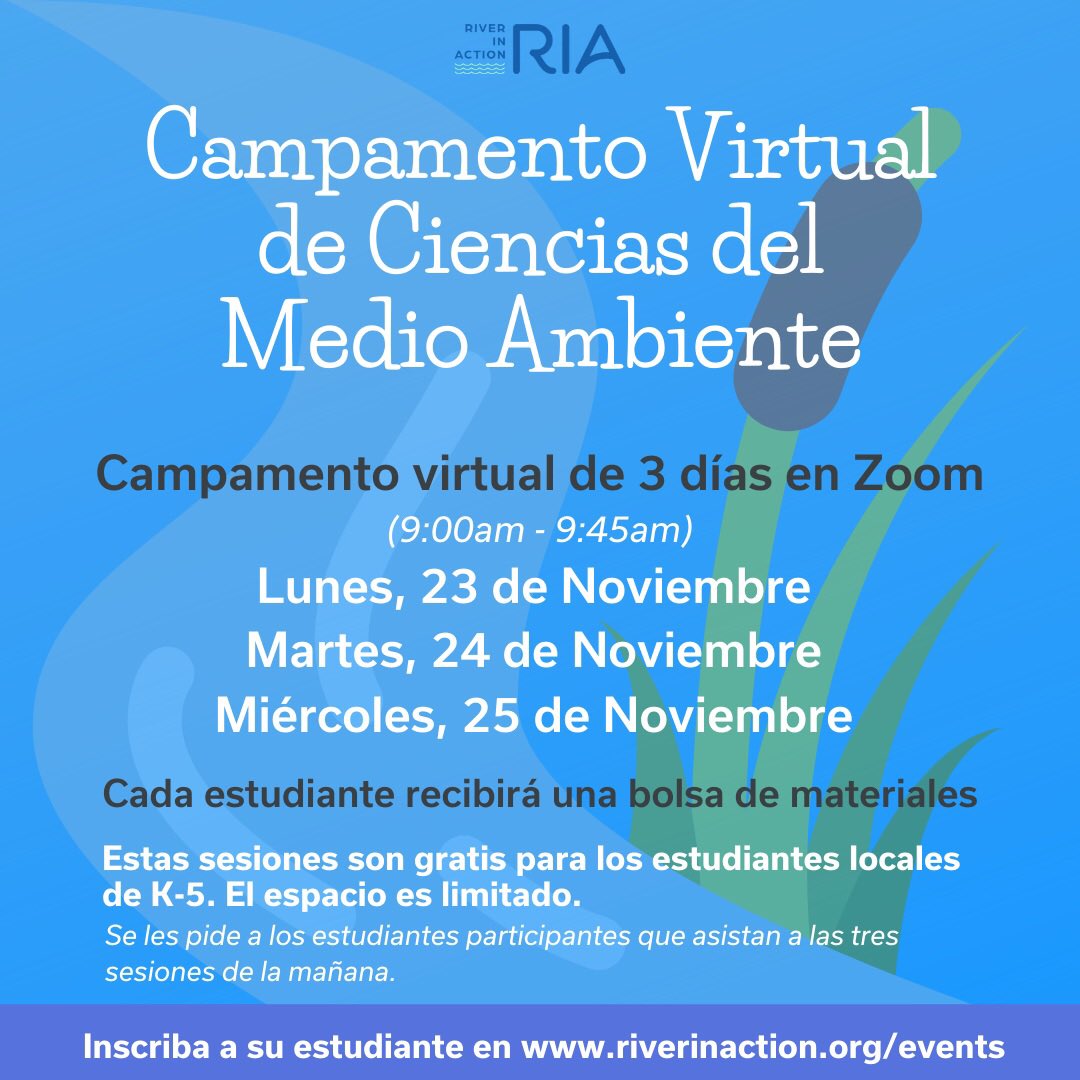 Date correction! Our virtual science camp will run from Mon. 11/23-Wed. 11/25. Two spots left!