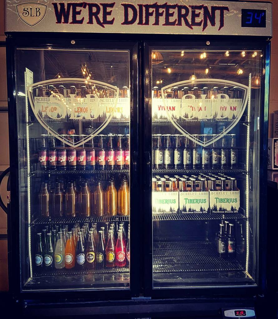 ScarBrewEilise's tweet photo. Our carry-out coolers are stocked and ready for you! Come grab 4 packs, 6 packs, or fill our 32 oz To-go containers with your favorite on draft! Did you also know that you can carry-out our food from any of our locations? We’ve got you covered on everything you need! #theoff… https://t.co/DLIrOjK0zb
