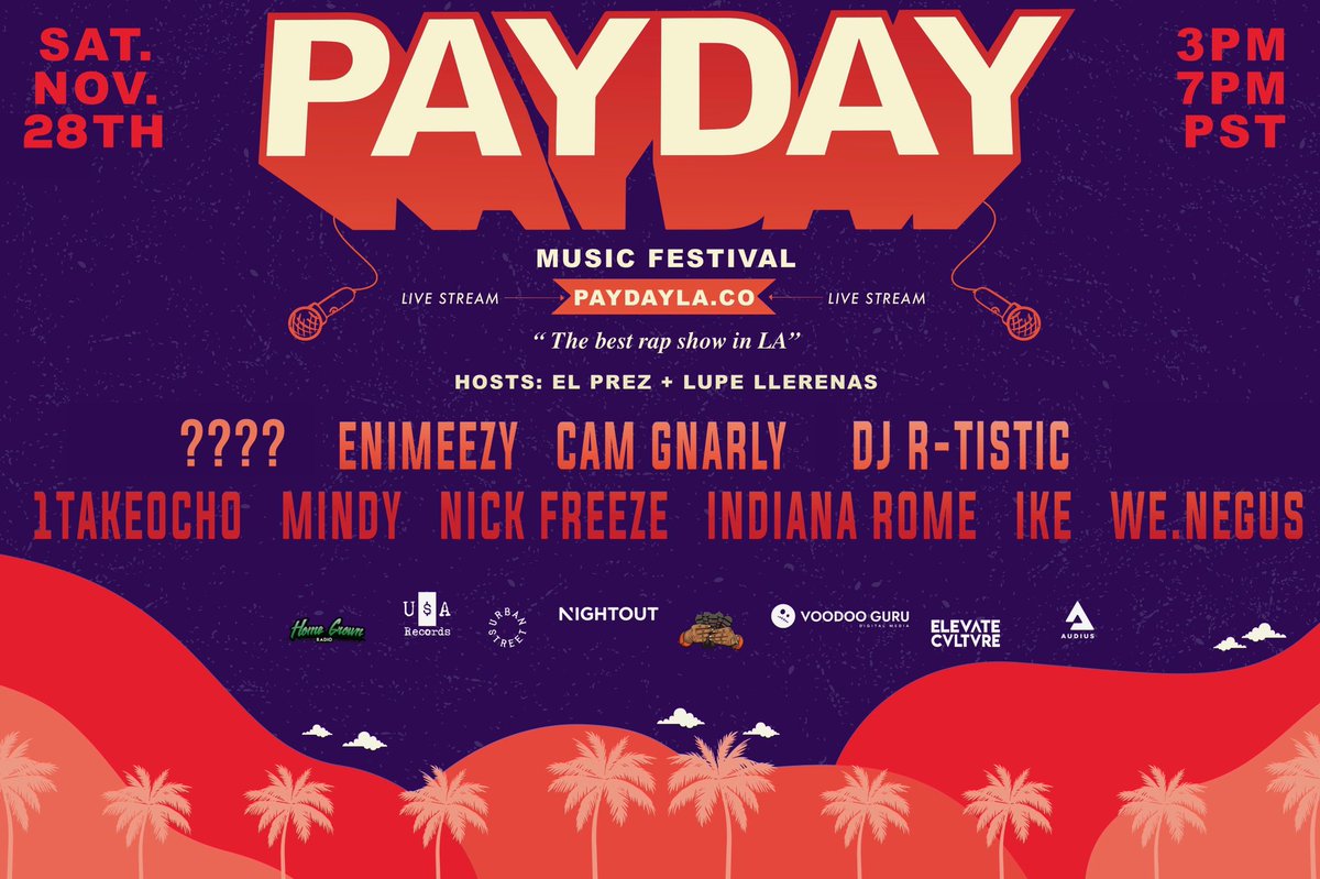 GigglesIrene's tweet photo. #PayDayFest is next happening Saturday 11/28 & @1TakeOcho is on the lineup!
Make sure you RSVP via the link below for the stream link!
https://t.co/2MSoaAYFyG https://t.co/otBULcntCC