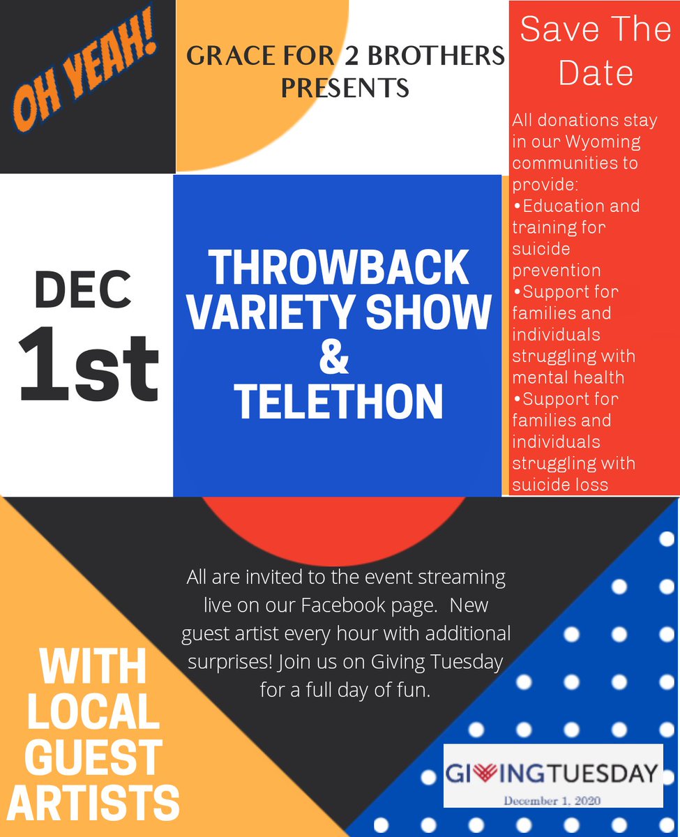 GF_2_B's tweet photo. Be sure to tune in for same fun!  
#savethedate #GivingTuesday2020 #GF2B https://t.co/6ELKouDOe0