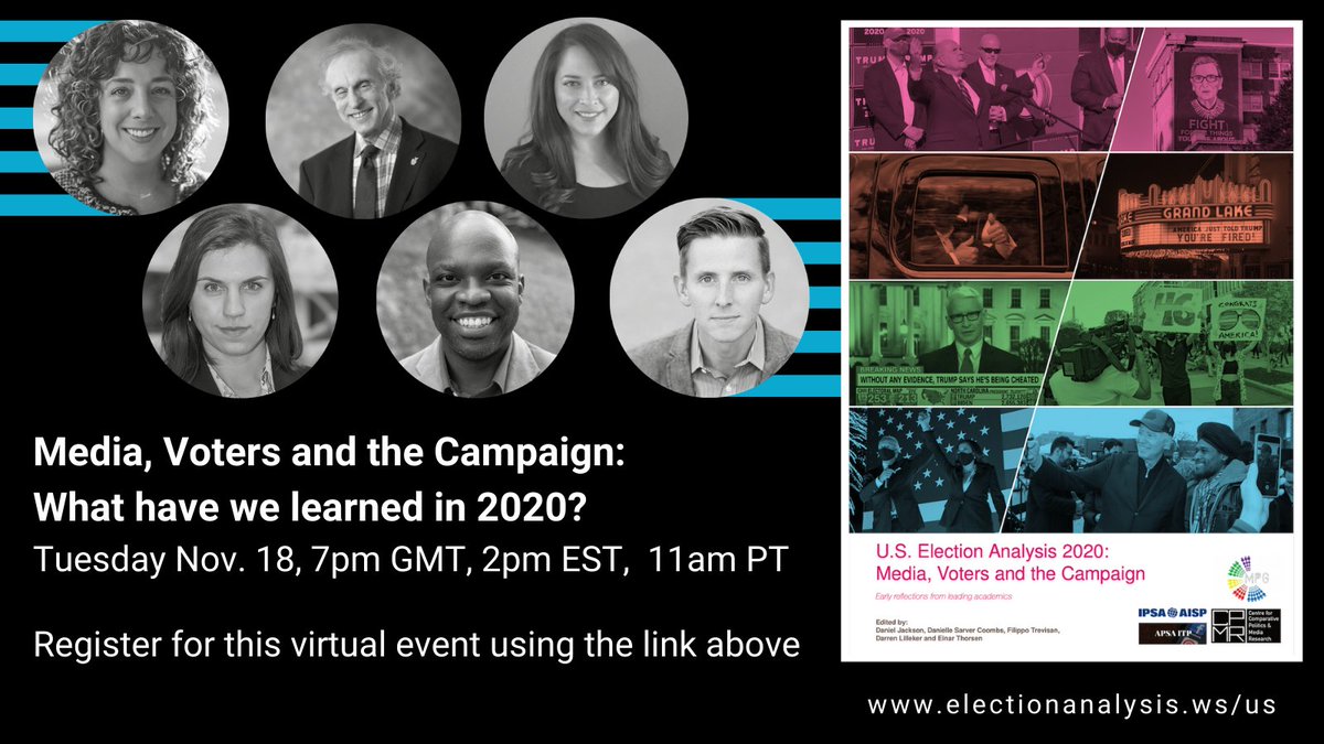 Join @shannimcg @patyrossini @lmsanchez_phd @SethCLewis @ProfGuyHarrison Richard Perloff & the editors of the U.S. Election Report for a discussion on what we have learned from the 2020 election. Tomorrow (Nov. 18) 7pm GMT, 2pm EST, 11am PT. Register here: bit.ly/2IClIe1