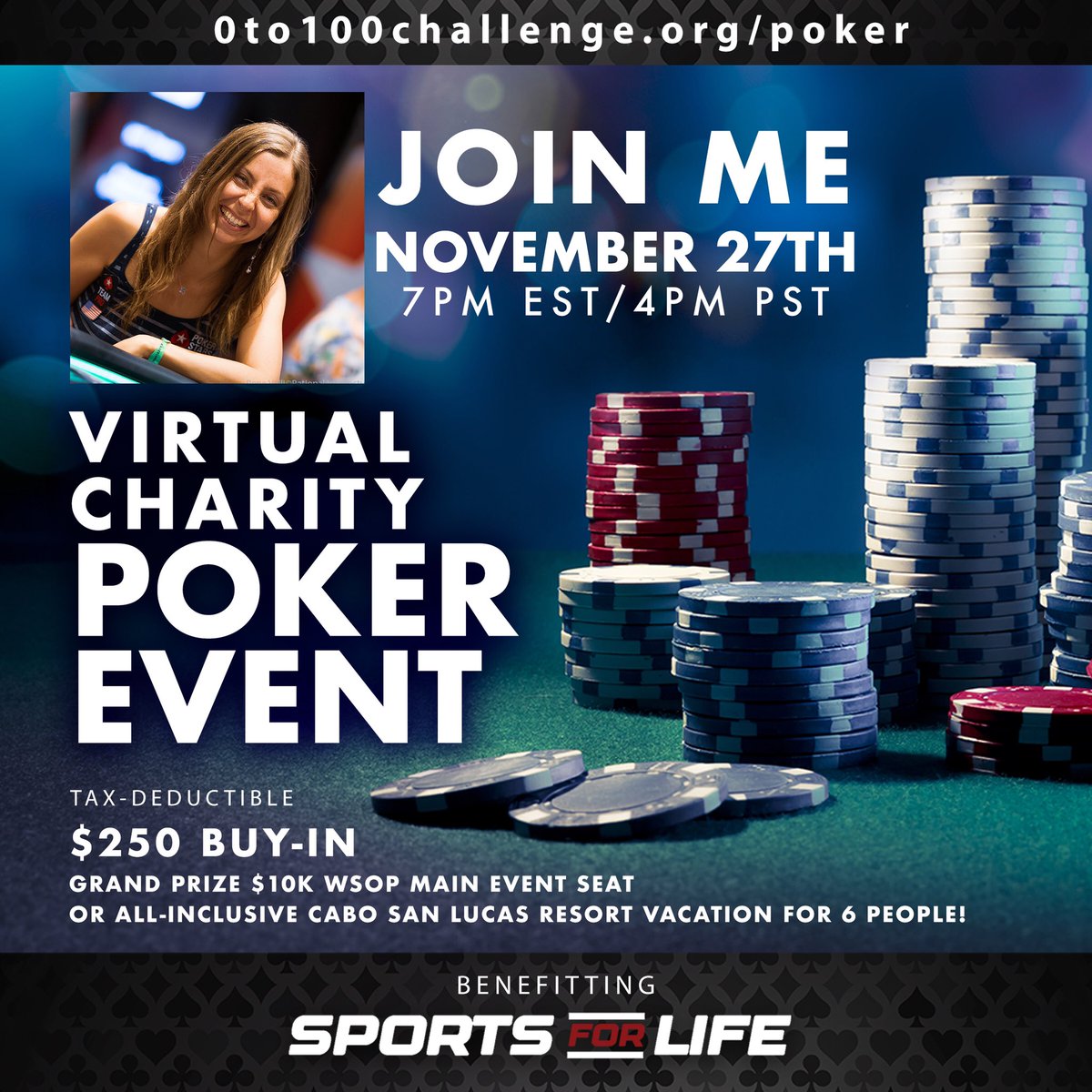 mkonnikova's tweet image. Join me next week! Poker. Charity. Fun.