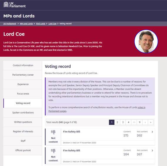 OlympicHomes_AG's tweet photo. Extremely disappointing to see @sebcoe vote against the Fire Safety amendments in @UKHouseofLords
Residents across @EastVillageLDN / Londonβs Olympic Village face issues with ACM cladding, missing cavity barriers & waking watch patrols.
Numerous calls for support ignored. https://t.co/71j9NyVFw2