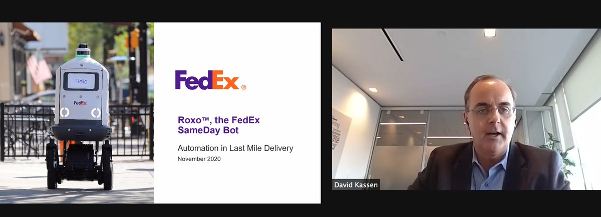InfoNUTC's tweet image. Happening now... David Kassen, Vice President of @FedEx SameDay Transportation, presents for @InfoNUTC &amp;amp; #CCITT's Fall 2020 Industry Technical Workshop - "Advancing Freight Automation" - join us! planitpurple.northwestern.edu/event/570023 #ITW2020 #freight #tech #NUTC