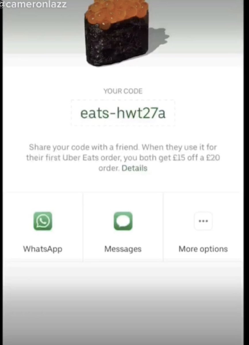 pogbaaaa06's tweet photo. Use my Uber eats code for free food. (£15 code). #food #free #freefood #UberEatsPromoCode #UberEats #ubercode #UberEatscode #ubereatsuk #promocode #london #uk #coupon #coupons #couponcodes #foodpromocode #cheap https://t.co/eGeVg3iv1X