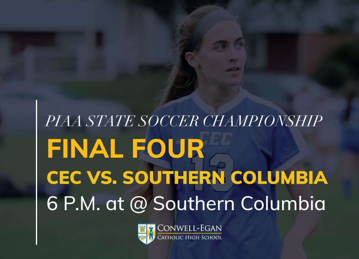 TONIGHT: CEC Girls Soccer continues in their quest for the PIAA State Championship in the FINAL FOUR vs. Southern Columbia! Game time is set for 6 p.m.

Let's go Eagles! #SOAR