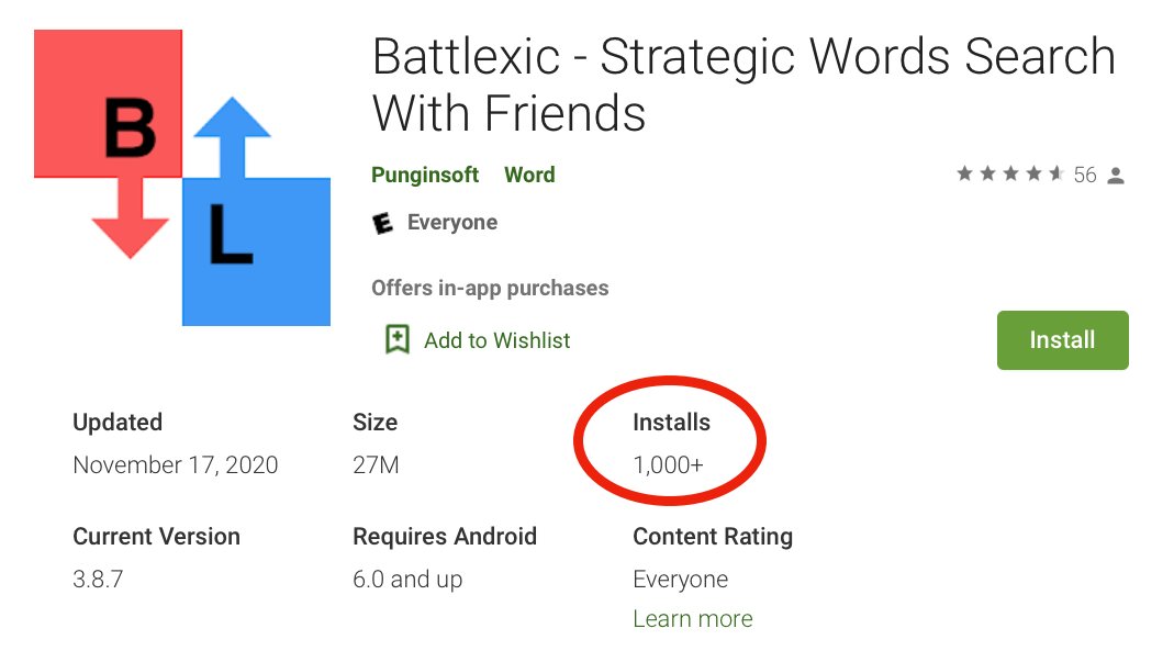 BattlexicApp's tweet photo. Today we've reached the milestone of 1000 installs! 
https://t.co/uiYRZG3YI3

#indiegames #indiegame #androidgames #wordgame #wordgames #puzzlegame #strategicgames #Multiplayer #multiplayergame https://t.co/LhGq4wv7Hz