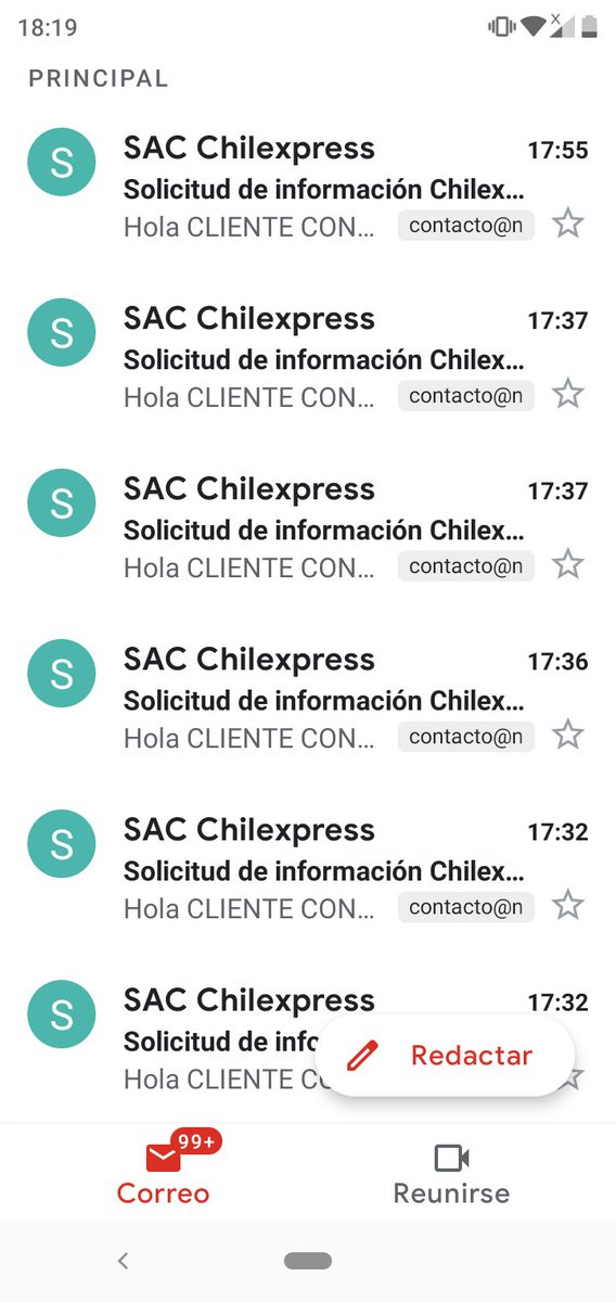 Noteikin's tweet photo. @Chilexpress Hemos enviado correos para solicitar que revisen sus plataformas, ya que nuestro correo corporativo está recibiendo desde ayer, respuestas automáticas que van dirigidas a SUS usuarios y sus requerimientos. Favor corregir error. @ChilexpressHelp https://t.co/jX8R6gSzxf