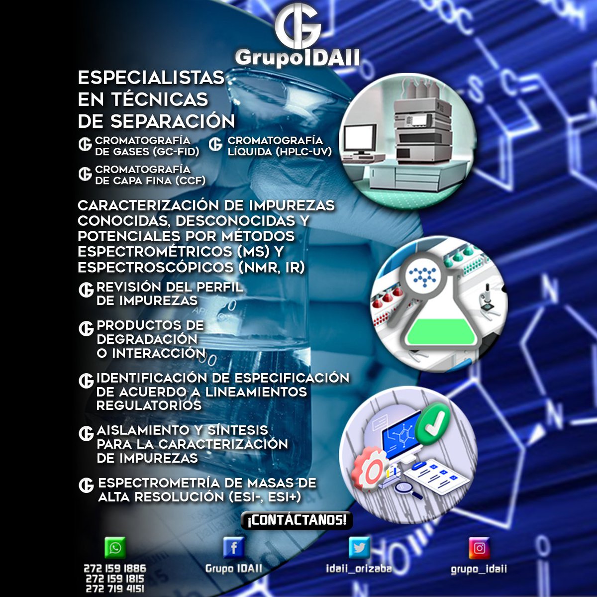 Conoce nuestro servicio de I+D.
#GrupoIDAII #CompartiendoExperiencias #Química #Quimica