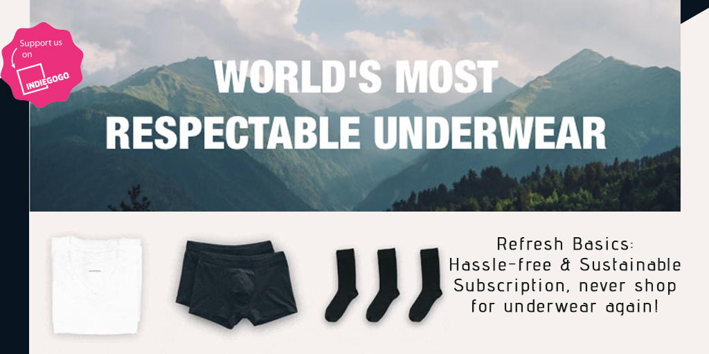 World's Most Respectable Underwear for Men igg.me/at/refreshbasi… <a href="/RefreshBasics/">Refresh Basics</a>  #apparel #clothing #clothingbrand #menswear  #underwearmen #apparelmen #socks #boxerbrief #fashion  #Wearables #shirt #tshirt #organiccotton #newbrand  #newdesign