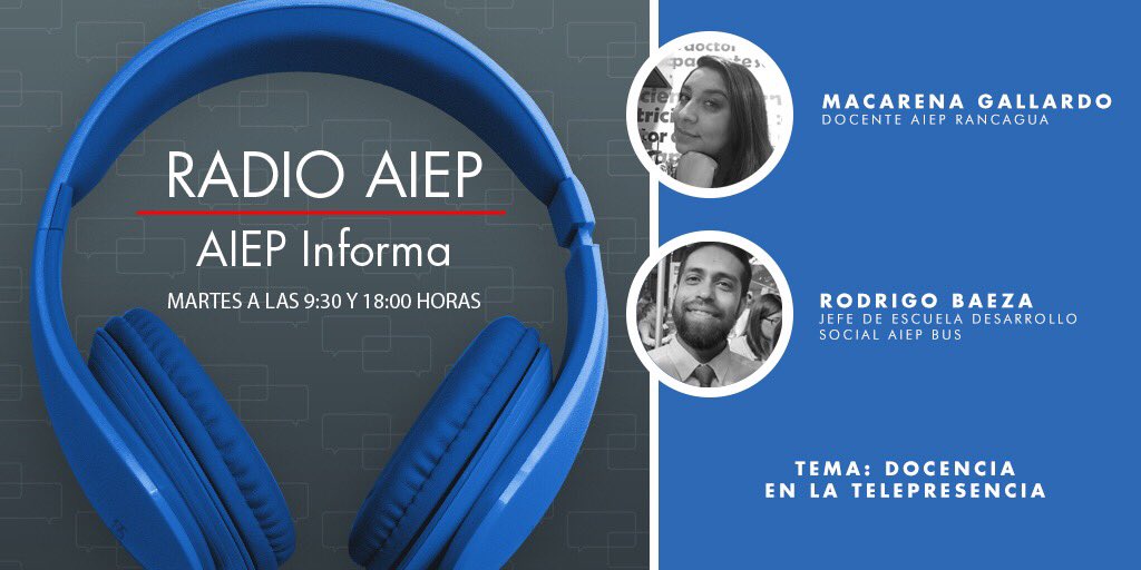 RadioAIEPOnline's tweet photo. 📌Hoy en #AIEPinforma @paulinamagnere conversó con dos grandes invitados sobre las distintas aristas de la formación en modalidad telepresente y la innovación a distancia 💻
¡Escúchalo a las 18:30hrs en radio.aiep.l o en nuestro Spotify donde nos encuentras como RadioAiep! 🎙 https://t.co/un4aT7lFU9