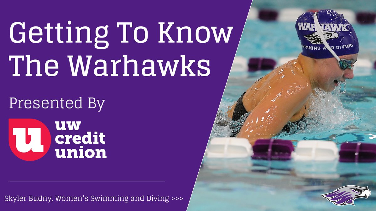 UWWAthletics's tweet photo. Today's edition of Getting To Know The Warhawks Presented by UW Credit Union highlights Skyler Budny of @UWWSwimandDive - https://t.co/xQqjueccuD || #d3swim #PoweredByTradition https://t.co/XAeVFZPb6w