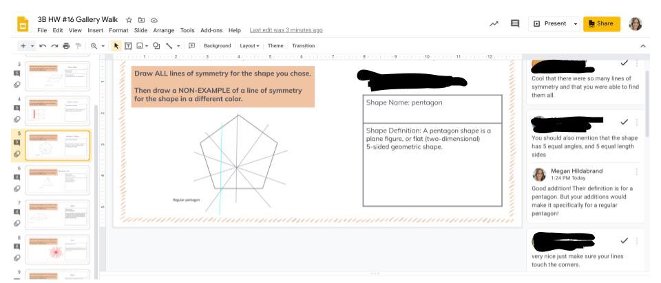 megnbyrd's tweet photo. I love using comments in @Google apps with my students during virtual learning. It provides opportunities for even the most quiet students to collaborate and give peer feedback! @MontessoriCHS @JCPSKY #NTI #WeAreJCPS https://t.co/86MMluENb4