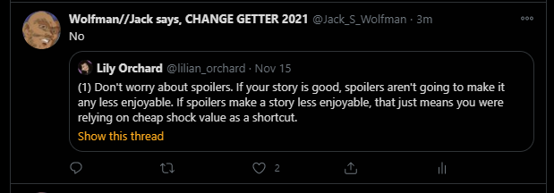 Gonna drop the responses (W/screenshots) I already RT'd for archival purposes https://twitter.com/Jack_S_Wolfman/status/1328814311989538817?s=20