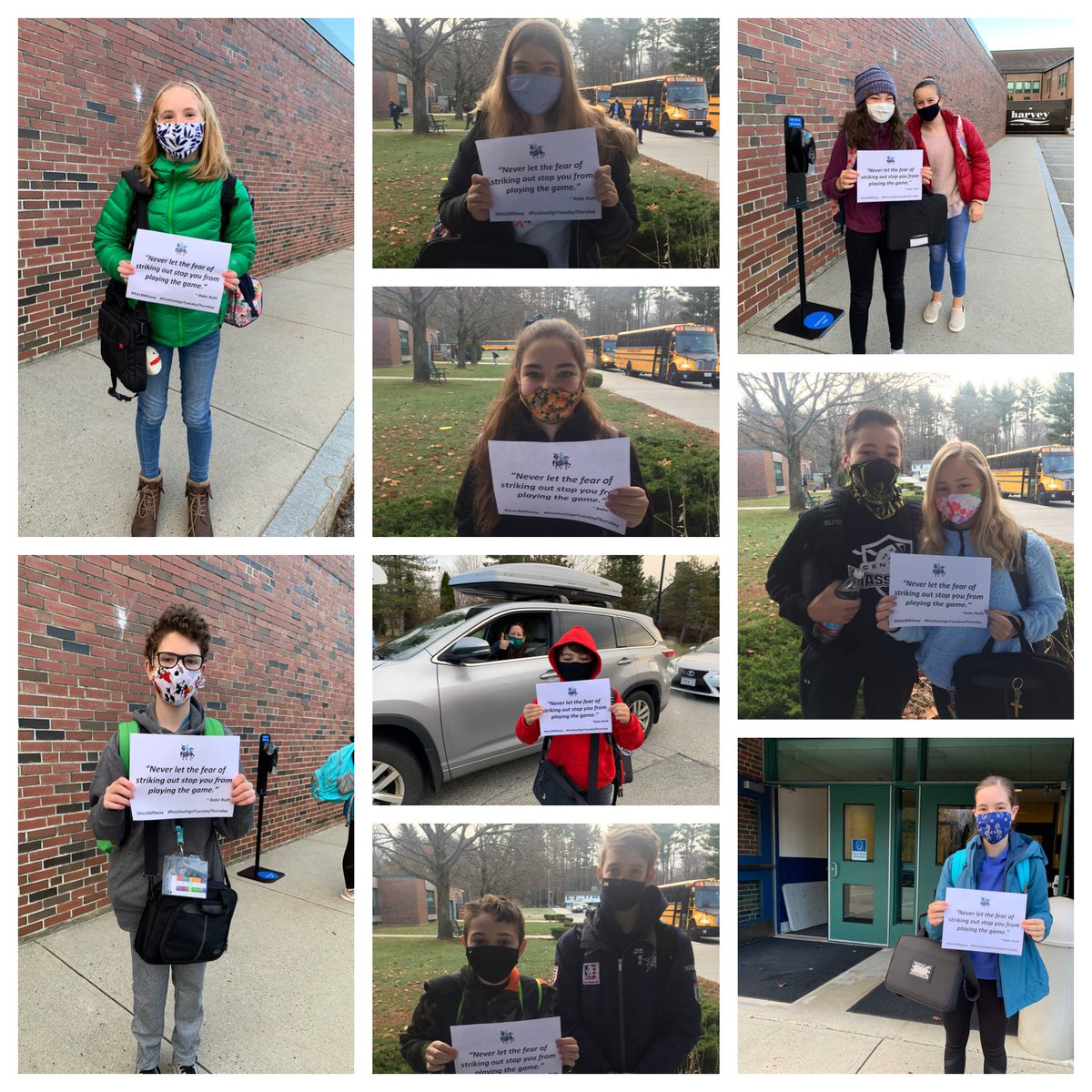 LBMSPrincipal's tweet photo. Positive Sign Tuesday with these awesome students (and mom)! #PositiveSignTuesday #theLBMSWay https://t.co/0nbP0O5lGN