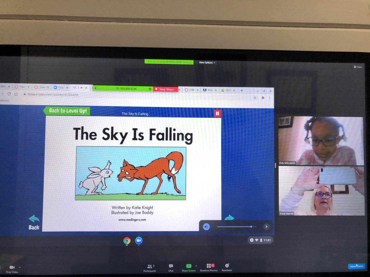 My first graders are sharing their screen with me while they read during Zoom. It’s virtual conferencing!