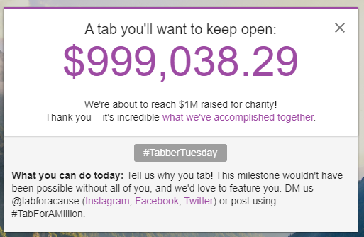 CHenryMatthews's tweet photo. 5 years later and 12.4K tabs later - Let's hit that $1M

I helped provide access to clean water for over 12,000 people just by opening tabs with @TabForACause.

Join Me!

#TabForAMillion https://t.co/irZgnzkAvk https://t.co/U4OMBTRJRz
