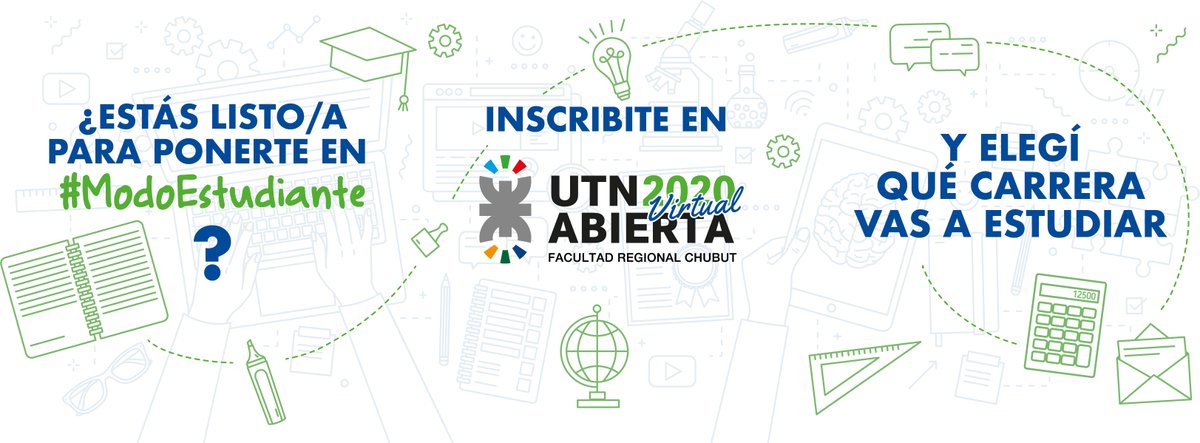 UTNChubut's tweet photo. #UTNChubut • 📚¿Estás listo/a para ponerte en #ModoEstudiante?
💻 Sumate a #UTNAbierta Virtual, a través de la plataforma Zoom. Tenemos distintas propuestas de días y horarios para que puedas sumarte y conocer todo sobre nuestras carreras.
✏️ https://t.co/RYtJmnQywt https://t.co/dy7IIQUcqd