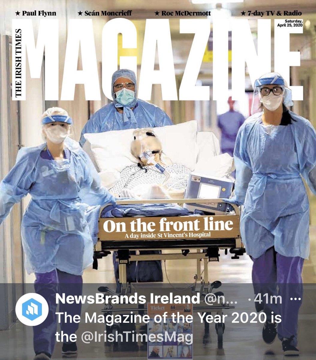 b_fitzsimons's tweet photo. Congratulations @OrrCollins  You stopped press and flipped the mag for a scoop based on trust and experience. Thank you. Delighted for you and @alanbetson @ppai #COVID19 #Magazine of the Year @IrishTimes #journoawards2020 @newsbrandsirl https://t.co/vQ7n0hFVgu