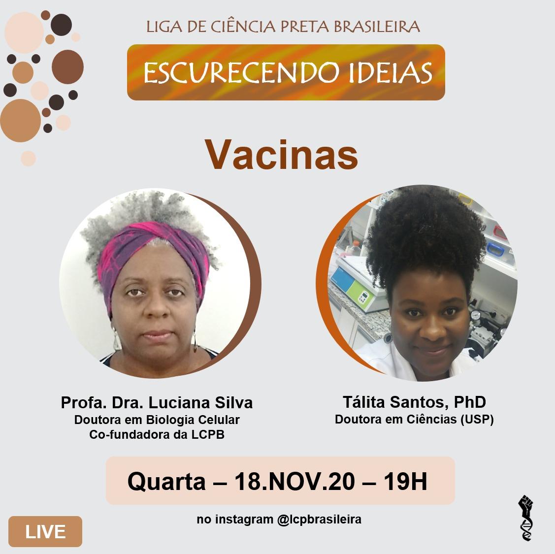 LCPBrasileira's tweet photo. E amanhã hein?!!!
TEM LIVE DA LIGA !!!!!
Uma conversa com a Dra. Luciana Maria @luciwitter e Dra. Tálita Santos @santos_talitap falando sobre:
VACINAS
Não seja NAIVE, não perca!!!!
⚗️🧫🧪💉 #EscurecendoIdeias #LCPB https://t.co/In0YQizGrB