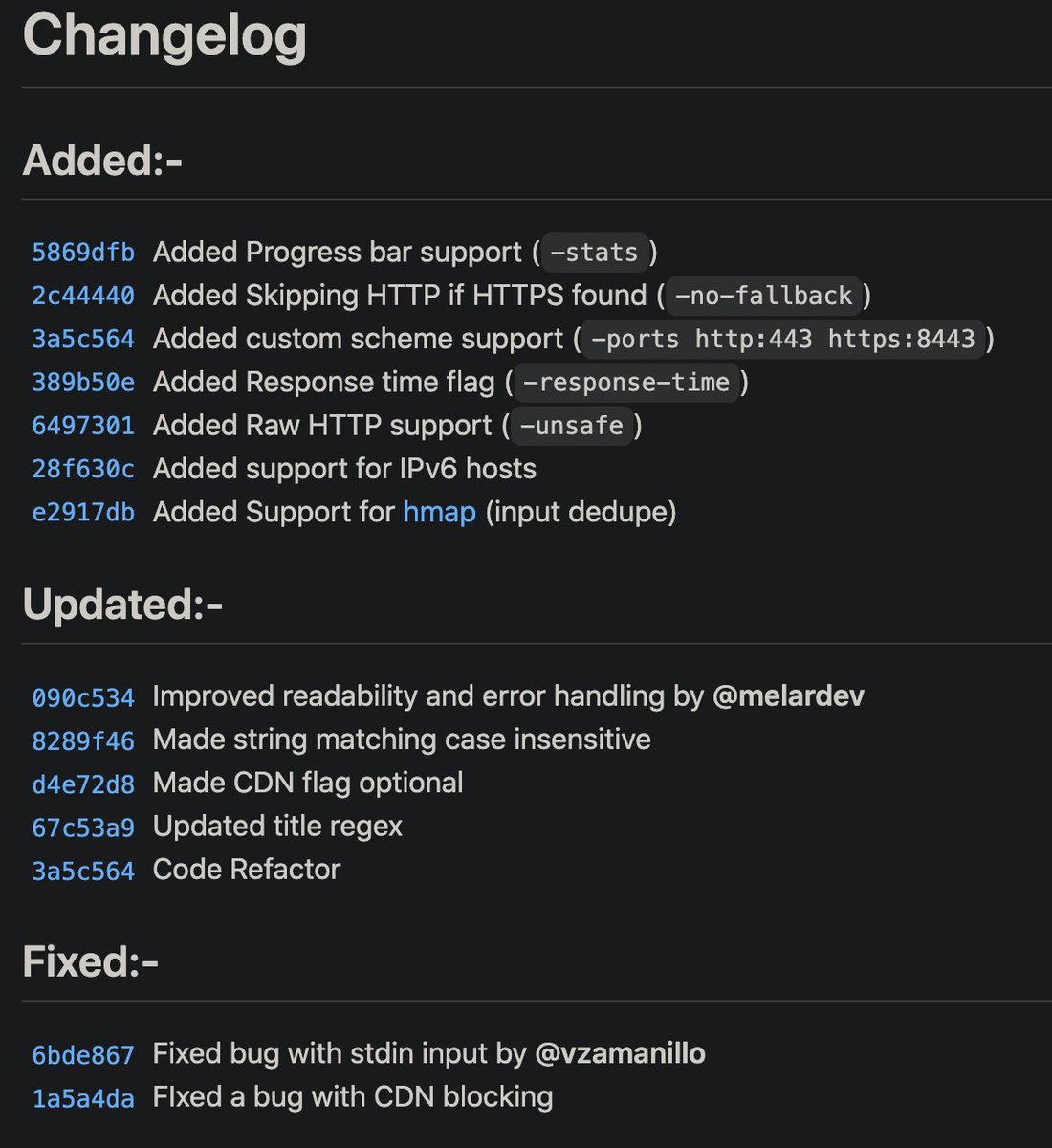 pdiscoveryio's tweet image. 𝐡𝐭𝐭𝐩𝐱 v1.0.3 is out with new features / flags / updates and few bug fixes 🎉🎉

Release — github.com/projectdiscove…

#hackwithautomation #bugbounty #bugbountytools