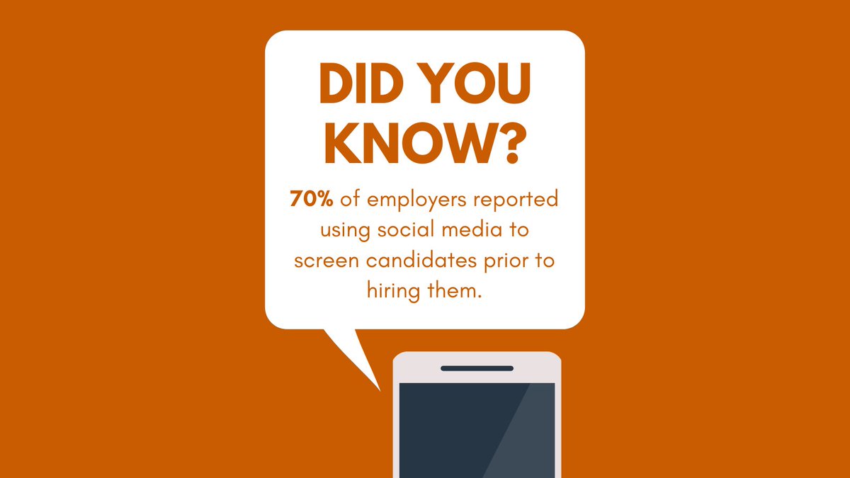 Many employers screen candidates' social media so be sure to keep your posts professional and appropriate!