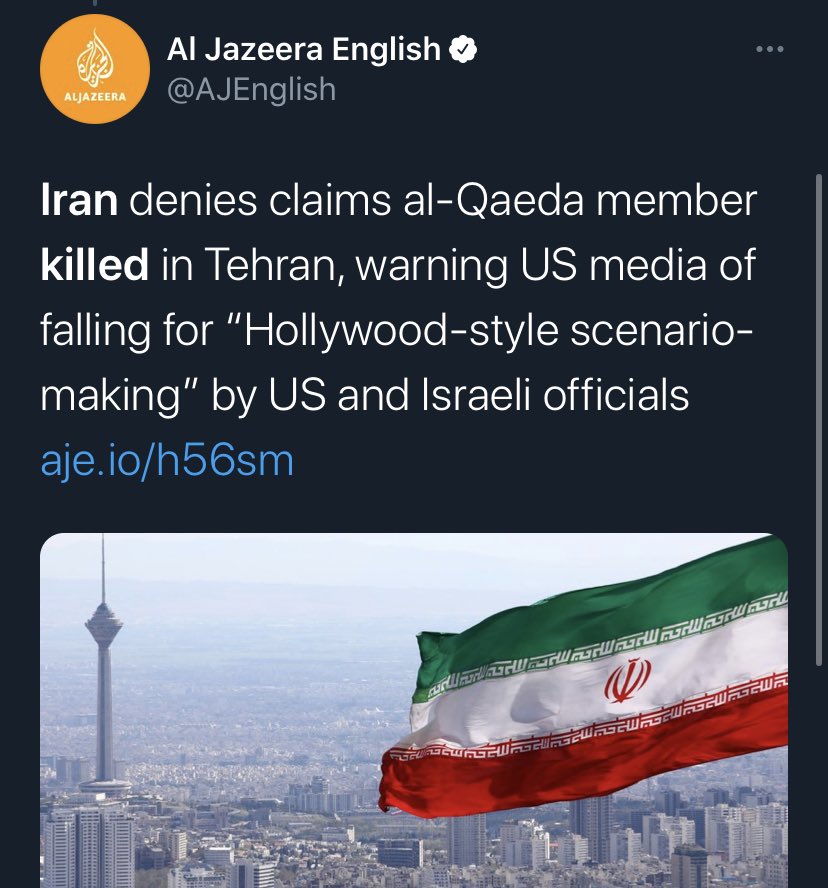 A link between Iran & 9/11 was suggested again this week when US Intelligence revealed that, in August, they'd masterminded the assassination of Al Qaeda’s No.2 who was living in TehranIran denies the storyShia Iran habouring the leader of a sectarian Sunni group = surprising