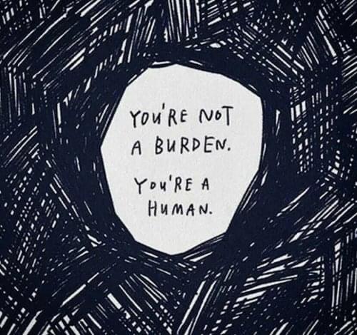 FamCounselCSRA's tweet photo. You are human, not a burden. Don't allow your thoughts to make you think otherwise. 
#YouAreNotABurden #Stress #Trauma #Anxiety #Depression #PTSD #BPD #Schizophrenia #EatingDisorders #SelfHarm #SuicidalThoughts #NegativeSelfTalk #SuicidePrevention #FamilyCounselingCSRA https://t.co/TLkHFPNUpR