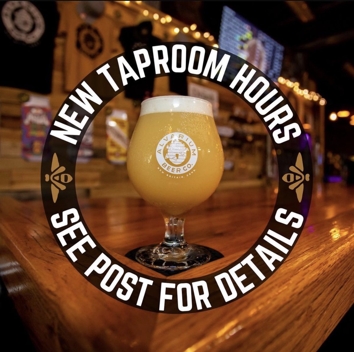 Due to government guidelines we’ve adjusted our Taproom hours, please see below for the new new. We’re just rollin’ with the punches, baby!
•
•
⏰ NEW TAPROOM HOURS ⏰
🛑 Monday &amp; Tuesday: Closed 
🟢 Wednesday-Friday: 2-9:30pm
🟢 Saturday: Noon-9:30pm
🟢 Sunday: Noon-7pm