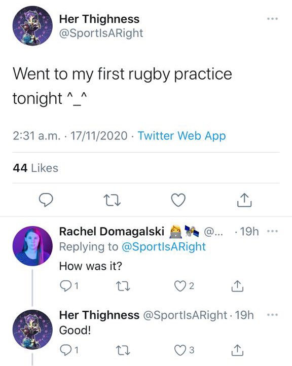 It gets worse.This male us now deliberately taking part in sports against the wishes of women and regulations set forth for the physical safety of women.  https://twitter.com/ripx4nutmeg/status/1325718966682128385