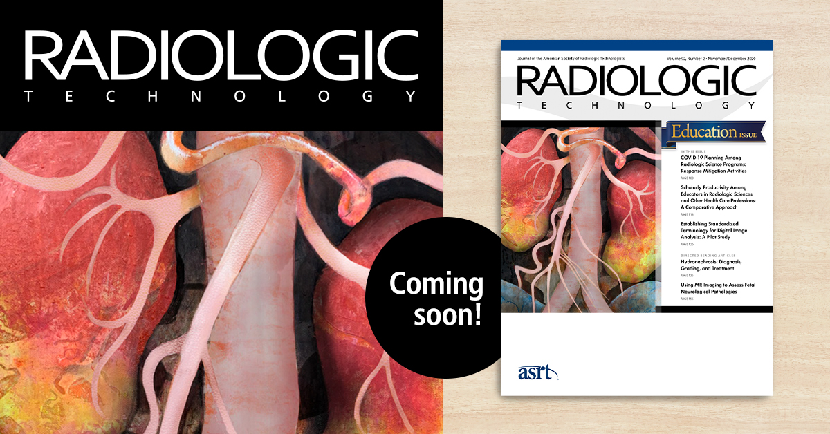 ASRT's tweet photo. The November/December issue of Radiologic Technology scientific journal will be in #ASRTmember mailboxes soon and is a special edition education-themed issue, featuring six articles centered on education. Comment here when you receive yours! https://t.co/hVDWUSE4ls https://t.co/dyLQSpGbQ6