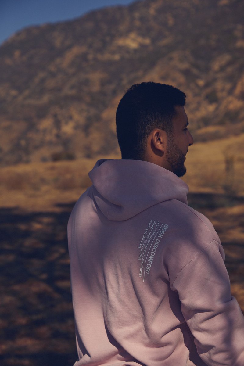 pink seek discomfort hoodie