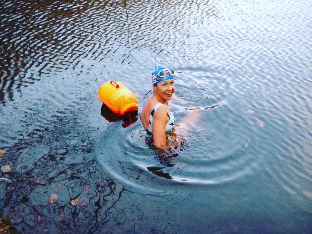JacDavies1967's tweet photo. A flash, or rather splash back to Sunday with a little skins swim in my local lake - approx 600m in 8.4C with a chilly wind. Now completed my compulsory swims towards the Gold #PolarBearChallenge #Derbyshire #wildswimming #shivermetimbers #swim #batoko https://t.co/SwsfXCQIOu