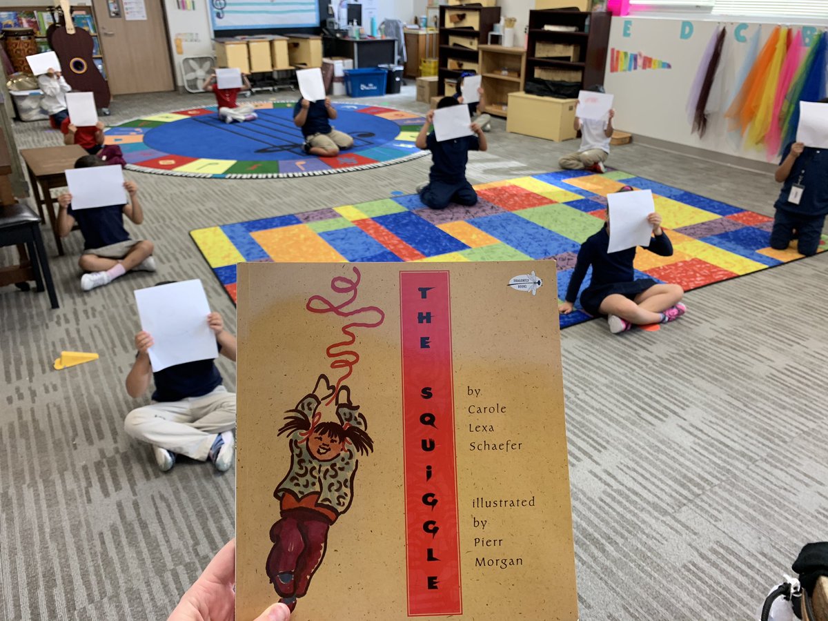 FreemanMusic_'s tweet photo. Last week, we read “The Squiggle” by Carole Alexa Schaefer. Afterwards, we all drew our own squiggles. We sang what our squiggles would sound like as a song, and we acted out how our squiggles would look as a dance. https://t.co/cD2wis5NGl
