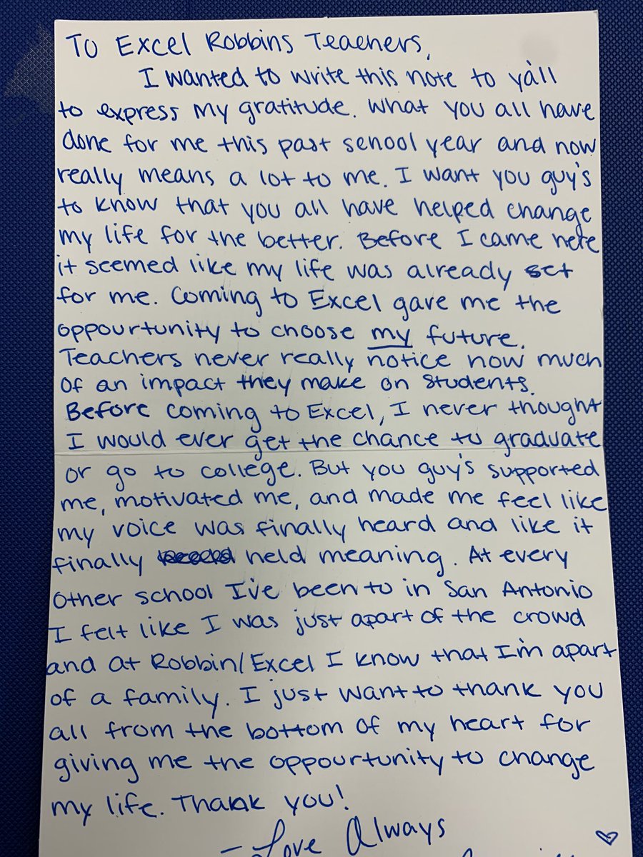 BobHaakEDU's tweet photo. Reading this made me tear up today. Just what I needed. Love the team I get to work with every day. #changinglivesthrougheducation @WeGoPublic @AHISD https://t.co/gmitvQmeHg