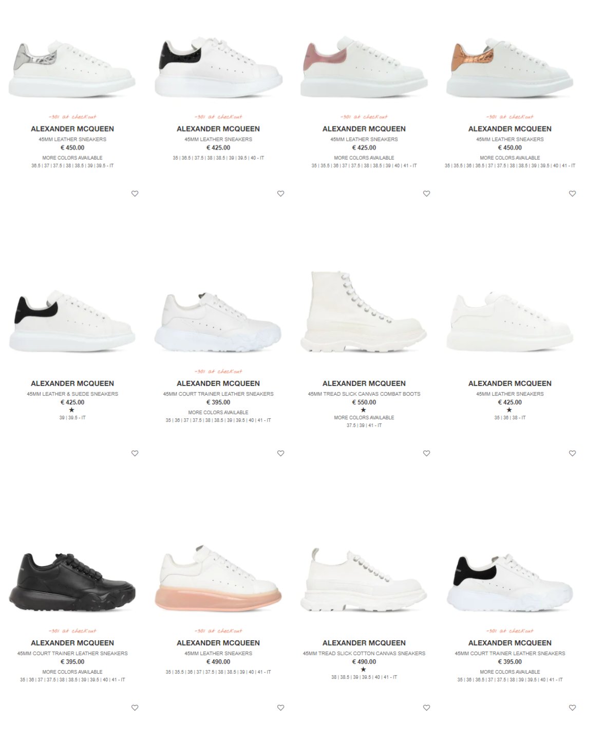 Alexander mcqueen cheap trainers discount code
