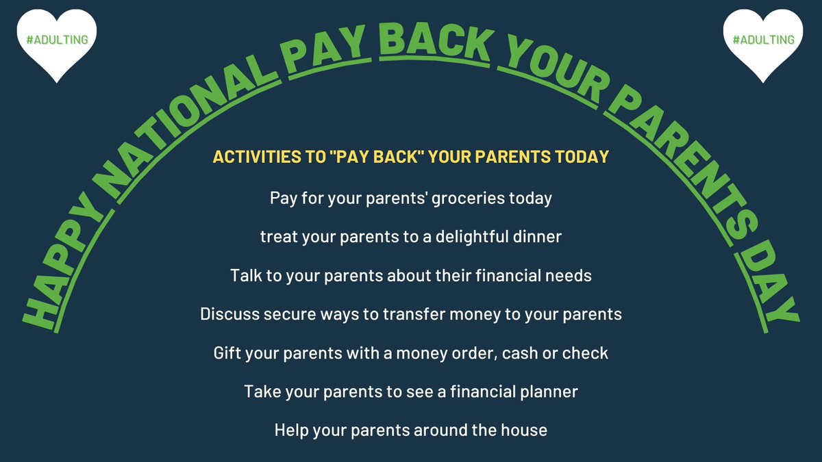 Studio1Detroit's tweet photo. Happy #nationalpaybackyourparentsday! What will you do to "pay back" your parents for their kindness? https://t.co/x4MLFOdIma