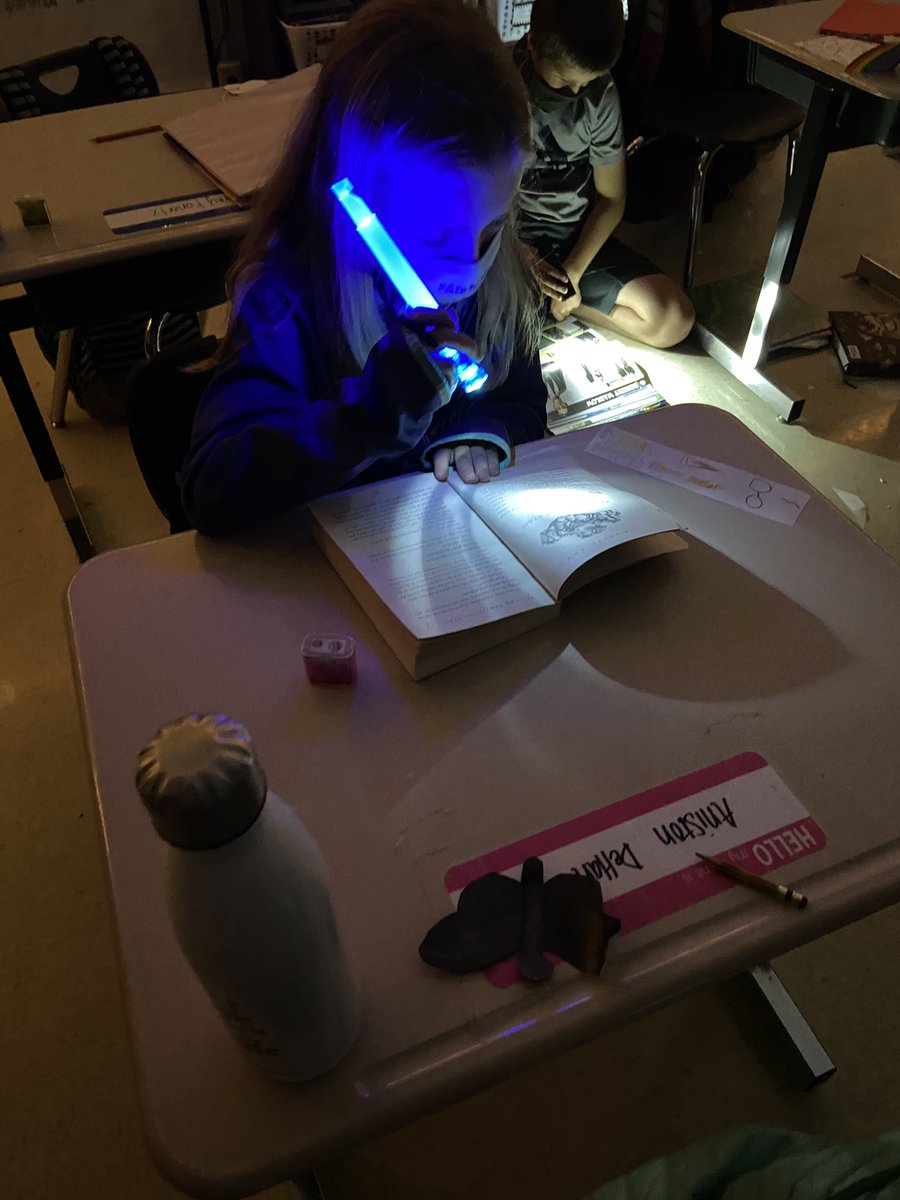 MsLauxRocks's tweet photo. Flashlight reading today for fall into a good book week! https://t.co/MaHRyzmm8E