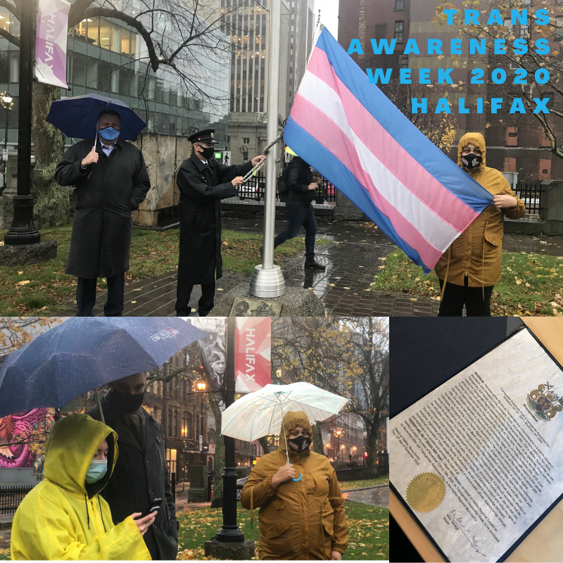 HalifaxPflag's tweet photo. Yesterday in Halifax for #TransAwarenessWeek with @NSRAP @TheYouthProject @HalifaxPride and @SimplyGoodForm #TransAwarenessWeek2020 @halifaxnoise #TransRightsAreHumanRights #inclusionmatters https://t.co/62WxxRPwd4