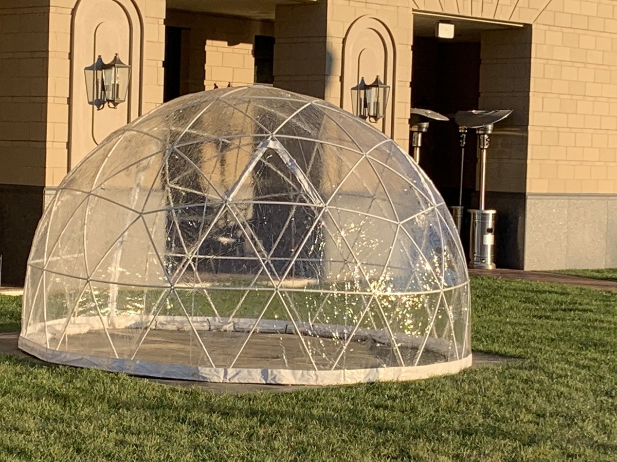 ASliceOfCarmel's tweet photo. NEWS: City Installs ‘RonaPods

CARMEL—In support of President Trump’s quest for herd immunity, Carmel has built airtight ‘RonaPods, and encourages groups to gather.  
“The quickest way to beat the Indy Virus is for all to catch it,” said a city spokesman. #CarmelIN #Indy #Indiana https://t.co/MEN53BqjRK