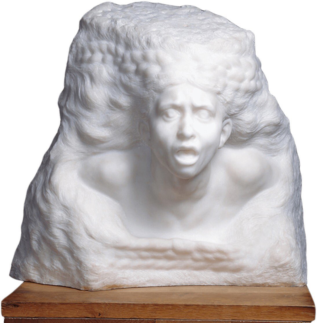 The emotion he imbued his work with seemed almost on the point of exploding the marble. Faun & Nymph (c1886), Psyche-Spring, Surprised Nymph (1886), The Storm (1886-1901) & Love Fleeing (c1887-1900)