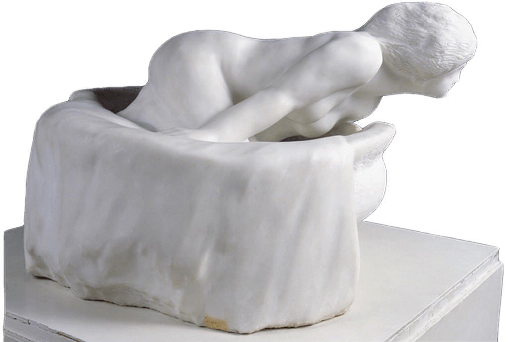 Rodin’s use of marble belies the hardness of the stone in creating figures that emerge from it with tangible human emotion. The Spirit of the Spring (1903), Psyche, Pomona (c1905) & Romeo & Juliet (1905)