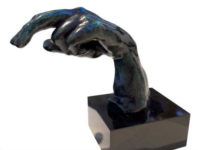 Rodin broke from the conventions of sculpture in his time. He brought increased realism & emotion to his work & changed how sculpture would be made ever after. Perhaps the brilliance & emotion of his work is best seen in his series of gesturing hands.
