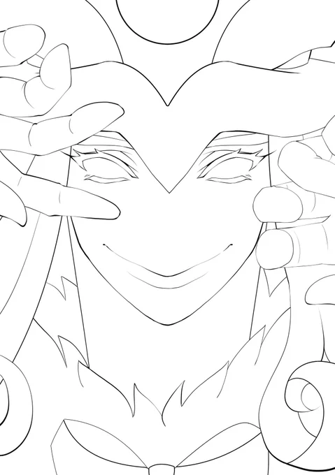 #皆さん線画と塗った後を見せてください 