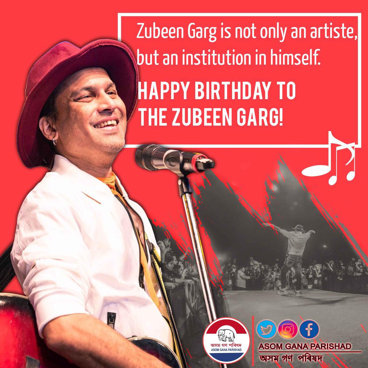 Zubeen Garg is not only an artiste, but an institution in himself.

Happy birthday to The Zubeen Garg! 